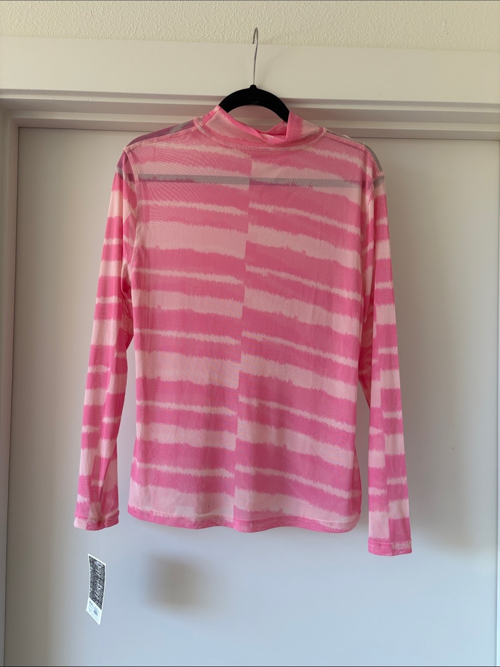 Target Pink Striped Long Sleeve Mock Neck Top